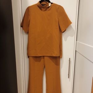 Zara Woman Mustard Chic Pantsuit Set